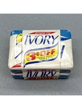 Vintage Ivory Soap Personal Size Bars Lot Of 2 approx 3 oz each